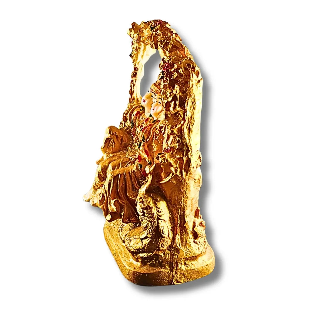 Golden Radha Krishna on Jhula Idol – Saadhya Decors