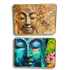 Premium Colorful Buddha Wall Frame (30 x 23 cm) – 3D Stone Textured Meditating Buddha Wall Art with Lotus