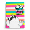 Good Vibes Only Bear Notebook – Colorful Striped Ruled Notebook