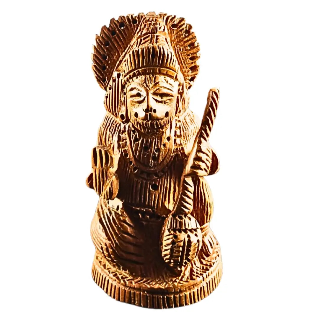 Handcrafted Wooden Lord Hanuman Idol – Saadhya Decors