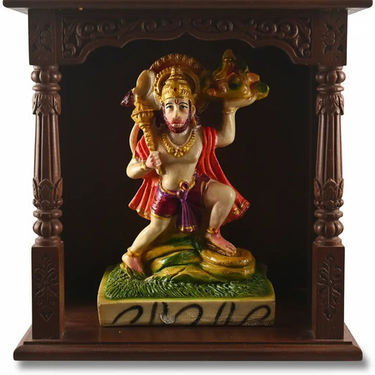 Hanuman Ji with Sanjeevani Mountain Polyresin Idol (16 cm)- Saadhya Decors