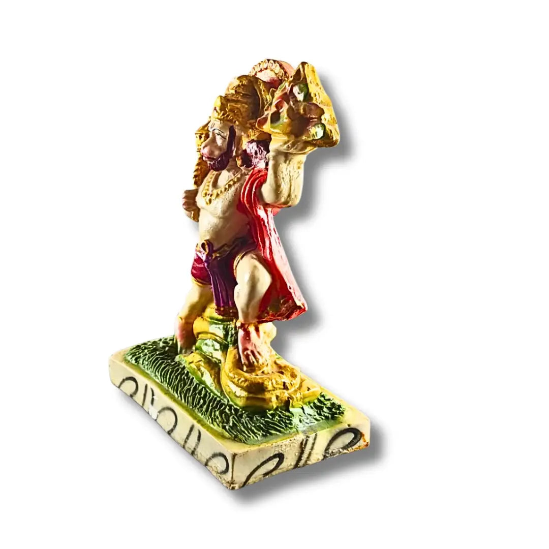 Hanuman Ji with Sanjeevani Mountain Polyresin Idol (16 cm)- Saadhya Decors