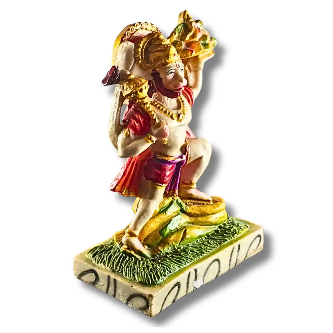 Hanuman Ji with Sanjeevani Mountain Polyresin Idol (16 cm)- Saadhya Decors