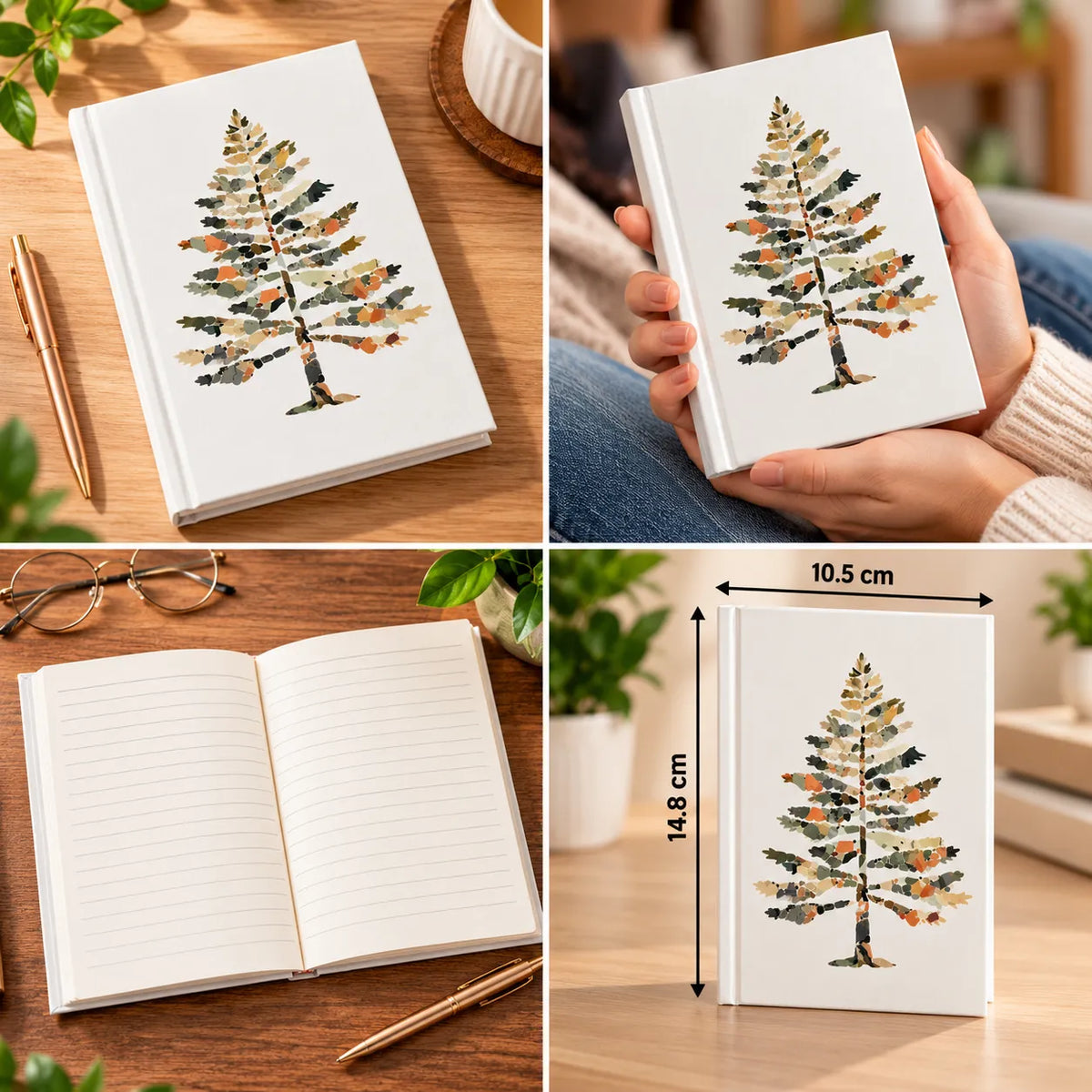 Hardcover Tree Diary – 192 Pages, Ruled Pages, Premium Tree Design