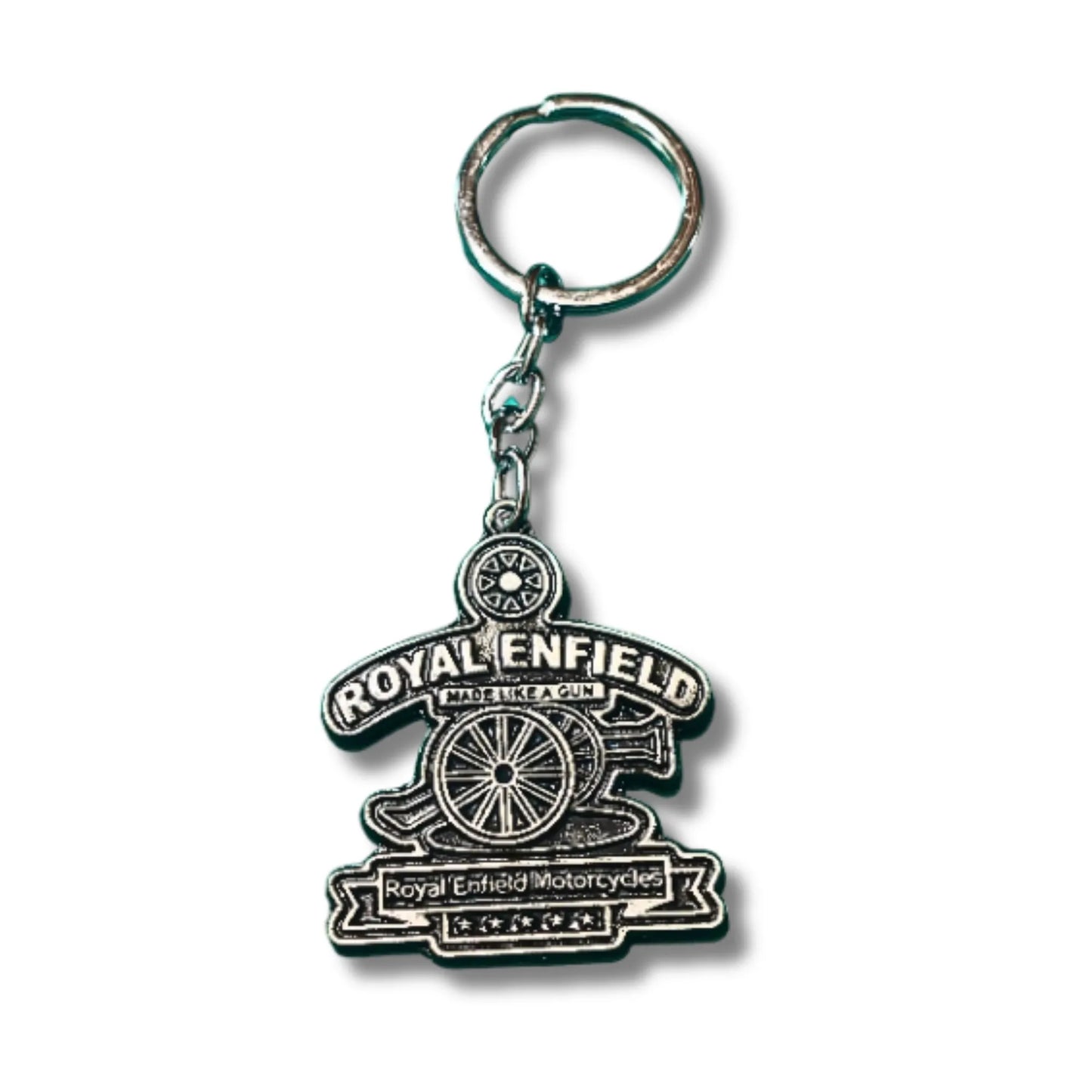 Heritage Motorcycle Emblem Metal Keychain – Royal Enfield Inspired Bike Keyring