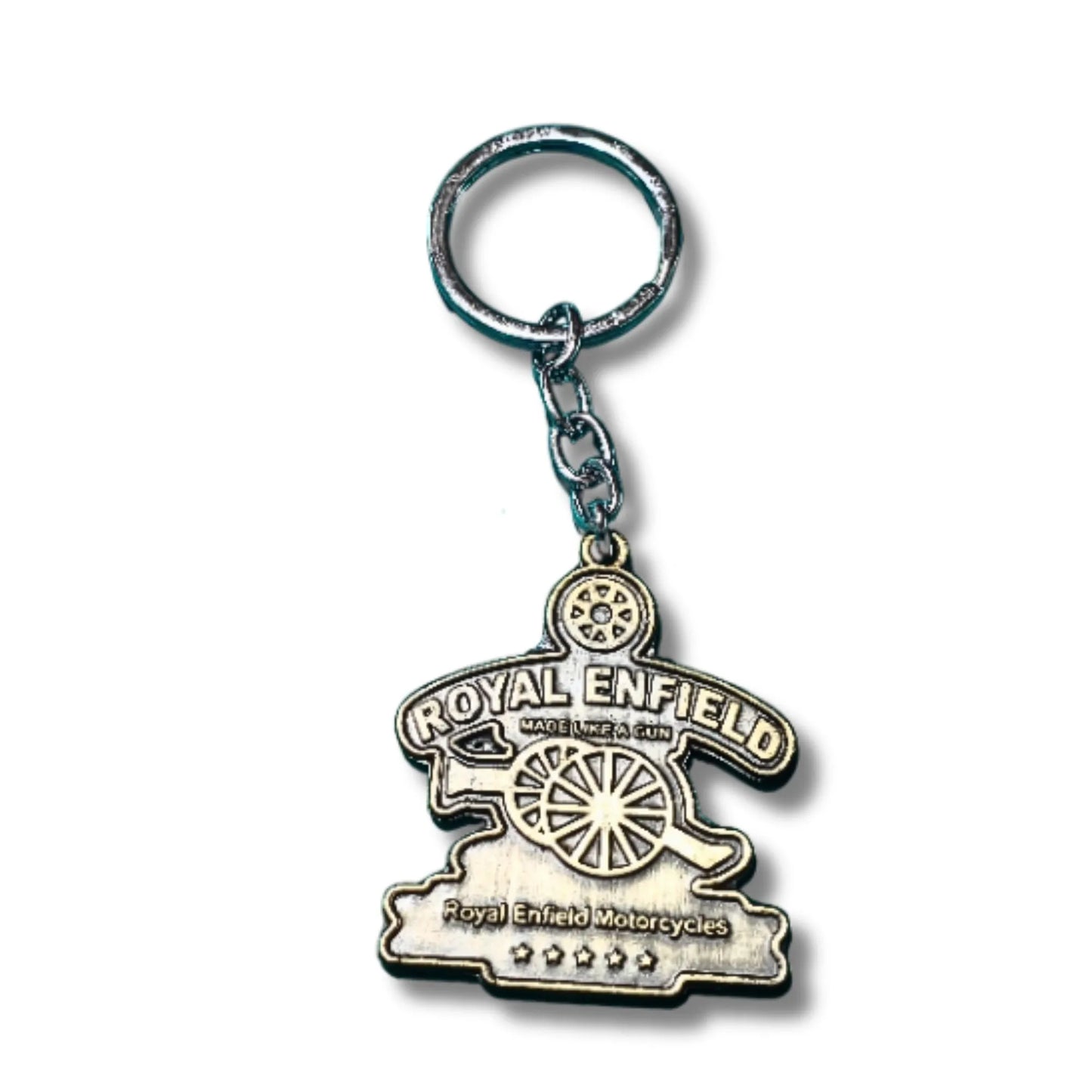 Heritage Motorcycle Emblem Metal Keychain – Royal Enfield Inspired Bike Keyring