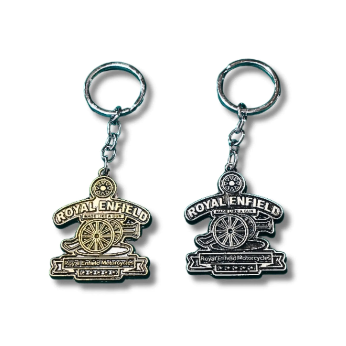 Heritage Motorcycle Emblem Metal Keychain – Royal Enfield Inspired Bike Keyring