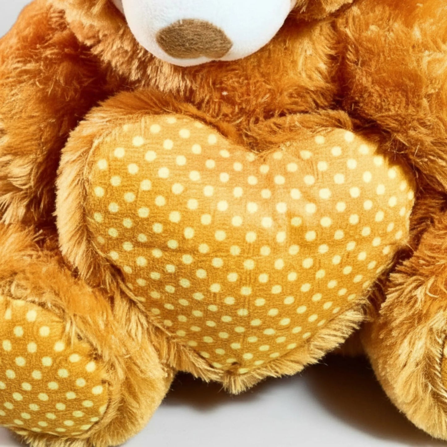 Honey Dot Teddy Bear with Polka Dot Hat & Heart Cushion | Soft Plush Teddy Bear Gift for Kids, Girls & Loved Ones