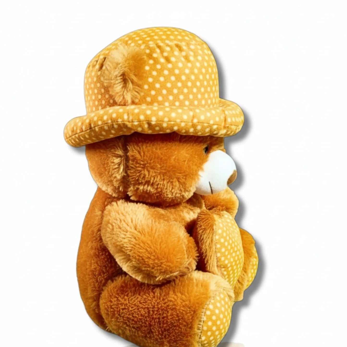 Honey Dot Teddy Bear with Polka Dot Hat & Heart Cushion | Soft Plush Teddy Bear Gift for Kids, Girls & Loved Ones