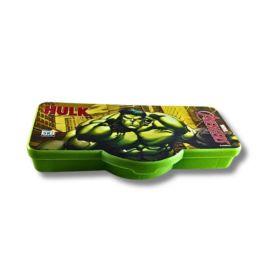 Hulk Avengers Pencil Box for Kids | Multi-Compartment Plastic Pencil Case with Removable Tray | School Stationery Organizer