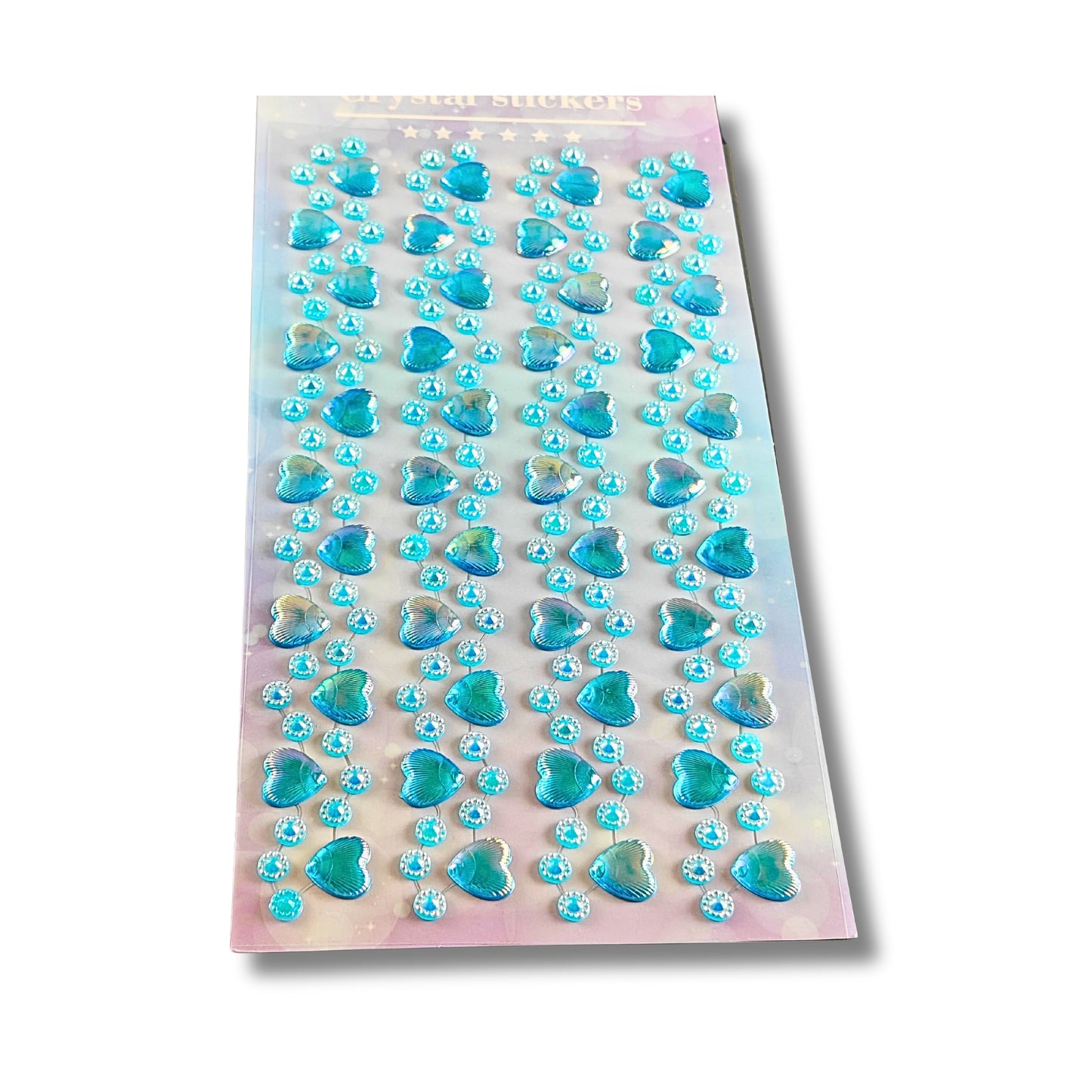 Iridescent Heart Crystal Stickers- Self-Adhesive Rhinestone Heart Stickers for DIY
