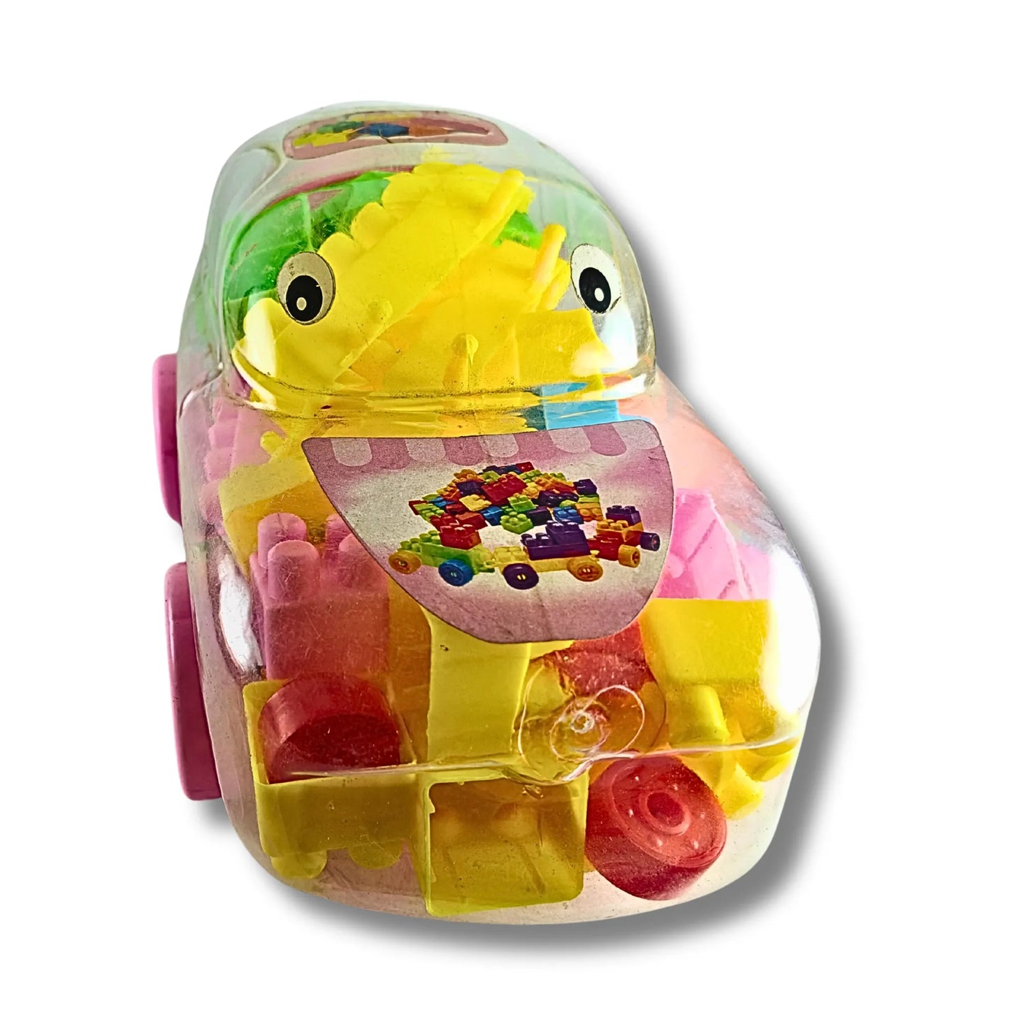 Kids Building Blocks Car Toy Set | Transparent Storage Car with Colorful Construction Blocks | Educational DIY Creative Toy for Boys & Girls | 27 cm Block Car