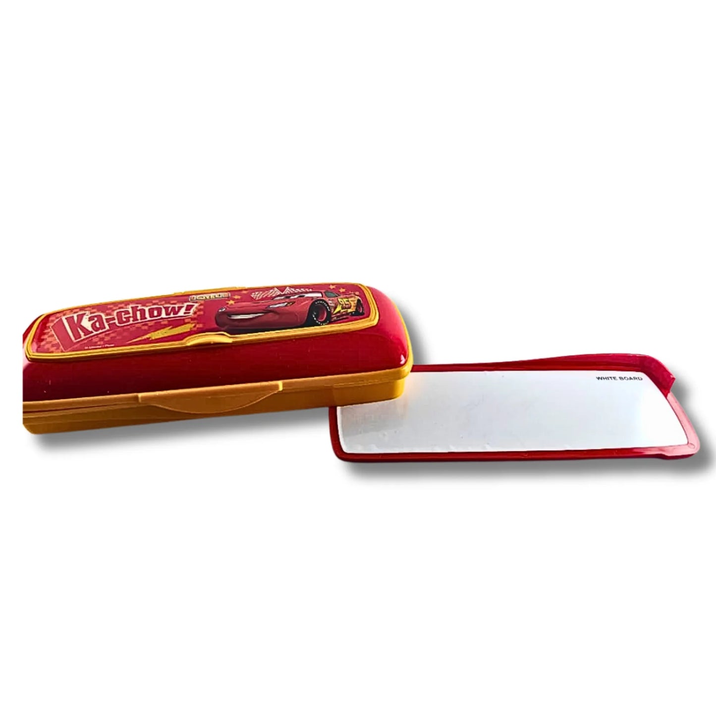 Kids Car Theme Pencil Box with Whiteboard & Stationery Kit | Multi-Purpose Pencil Case for School Boys | Red Racing Car Design