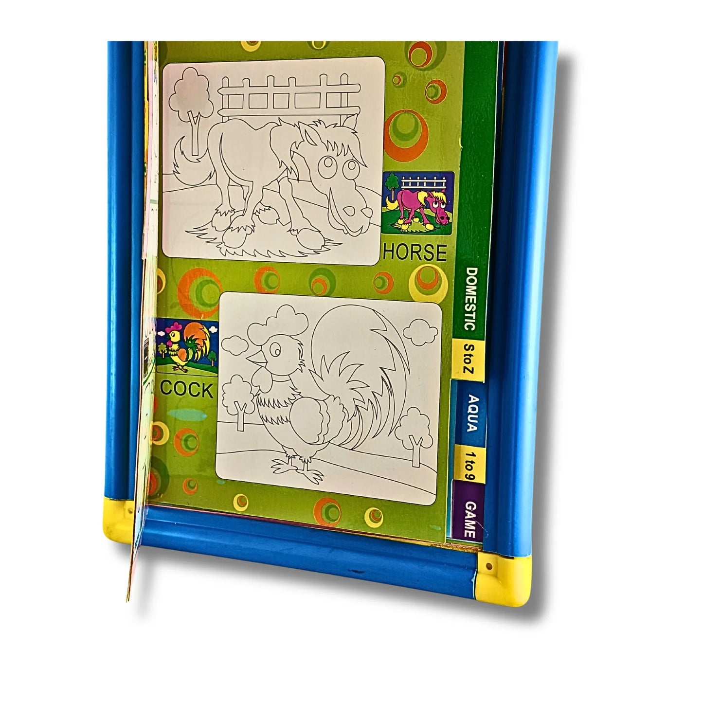 Kids Educational Drawing Slate Board with Animal Coloring Pages | Reusable Writing & Sketch Board for Kids | Learning Toy for Drawing, Writing & Coloring Practice
