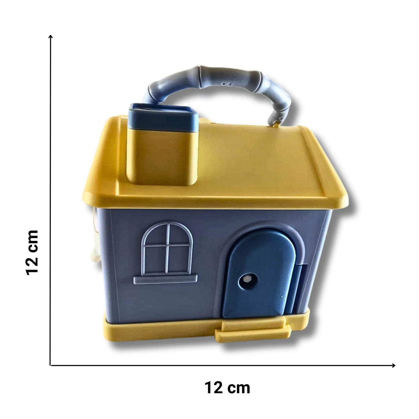 Kids House Shape Piggy Bank with Key Lock & Handle | Cartoon Money Saving Box for Boys & Girls