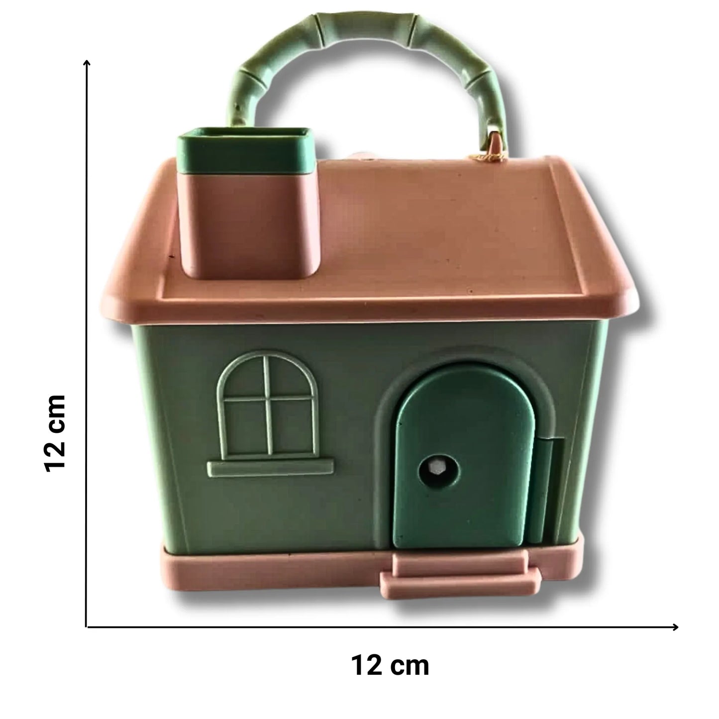 Kids House Shape Piggy Bank with Key Lock & Handle | Cartoon Money Saving Box for Boys & Girls