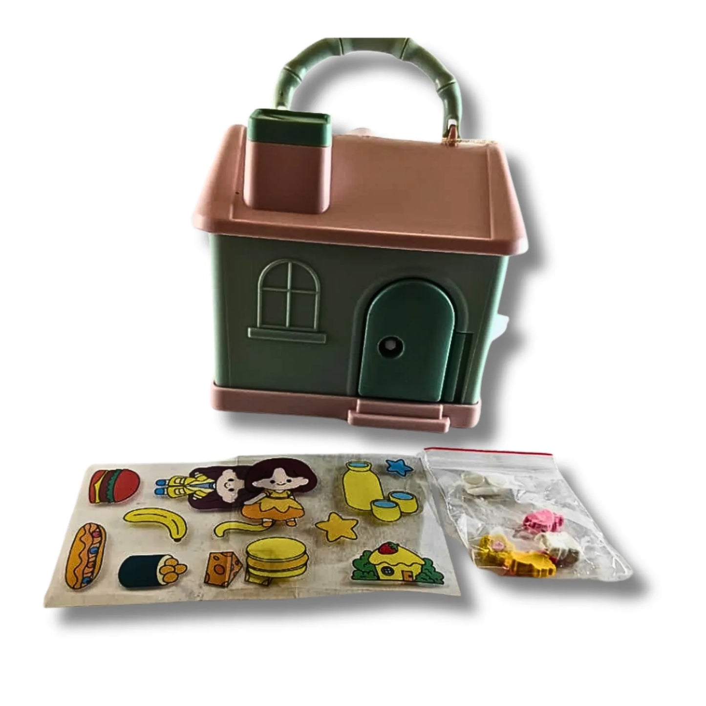 Kids House Shape Piggy Bank with Key Lock & Handle | Cartoon Money Saving Box for Boys & Girls