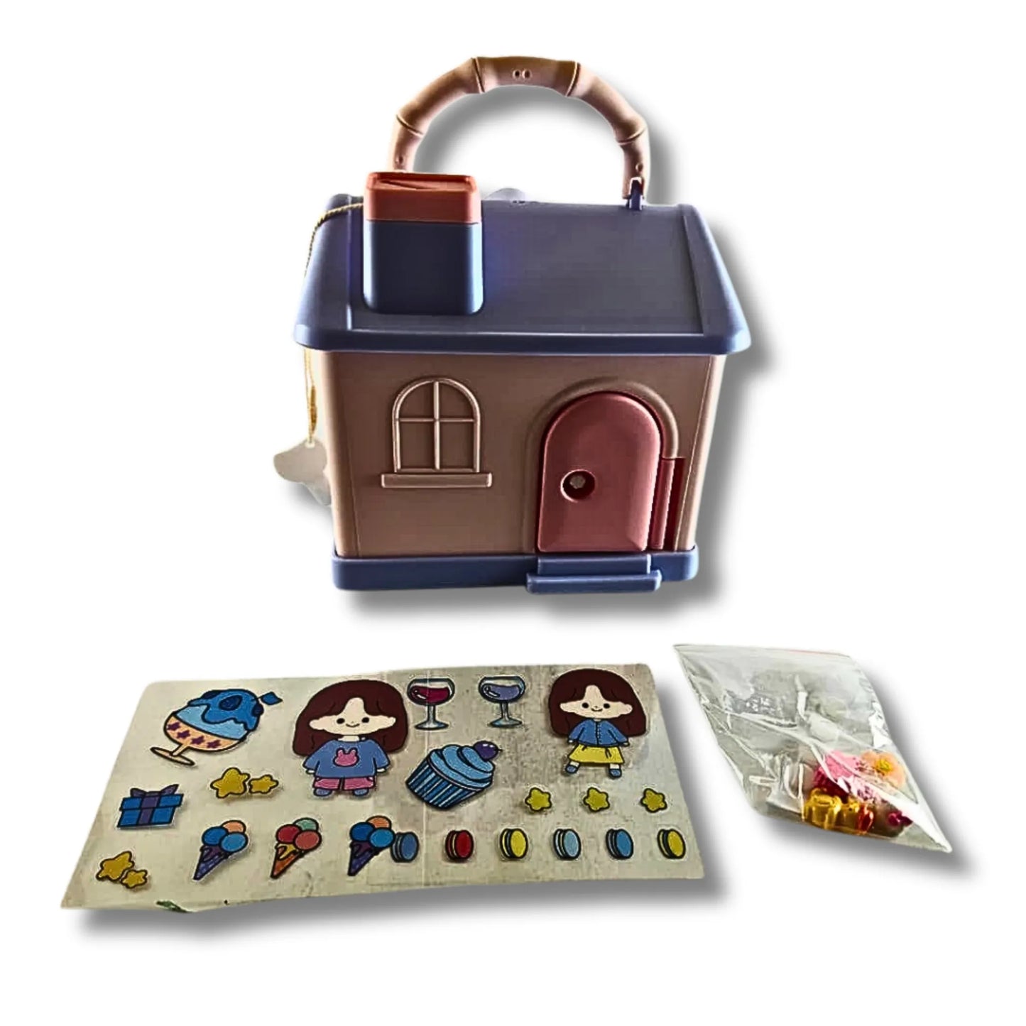 Kids House Shape Piggy Bank with Key Lock & Handle | Cartoon Money Saving Box for Boys & Girls