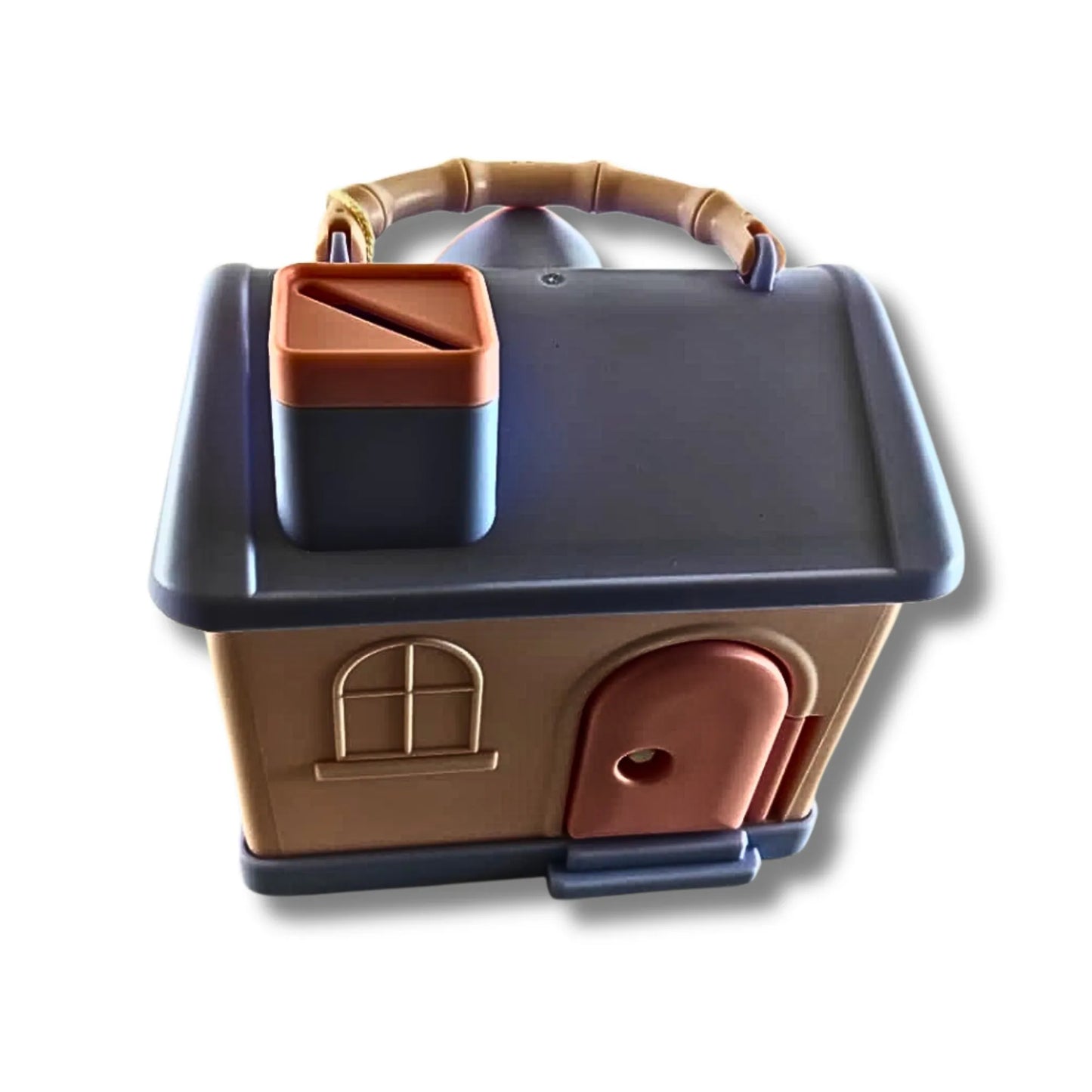 Kids House Shape Piggy Bank with Key Lock & Handle | Cartoon Money Saving Box for Boys & Girls