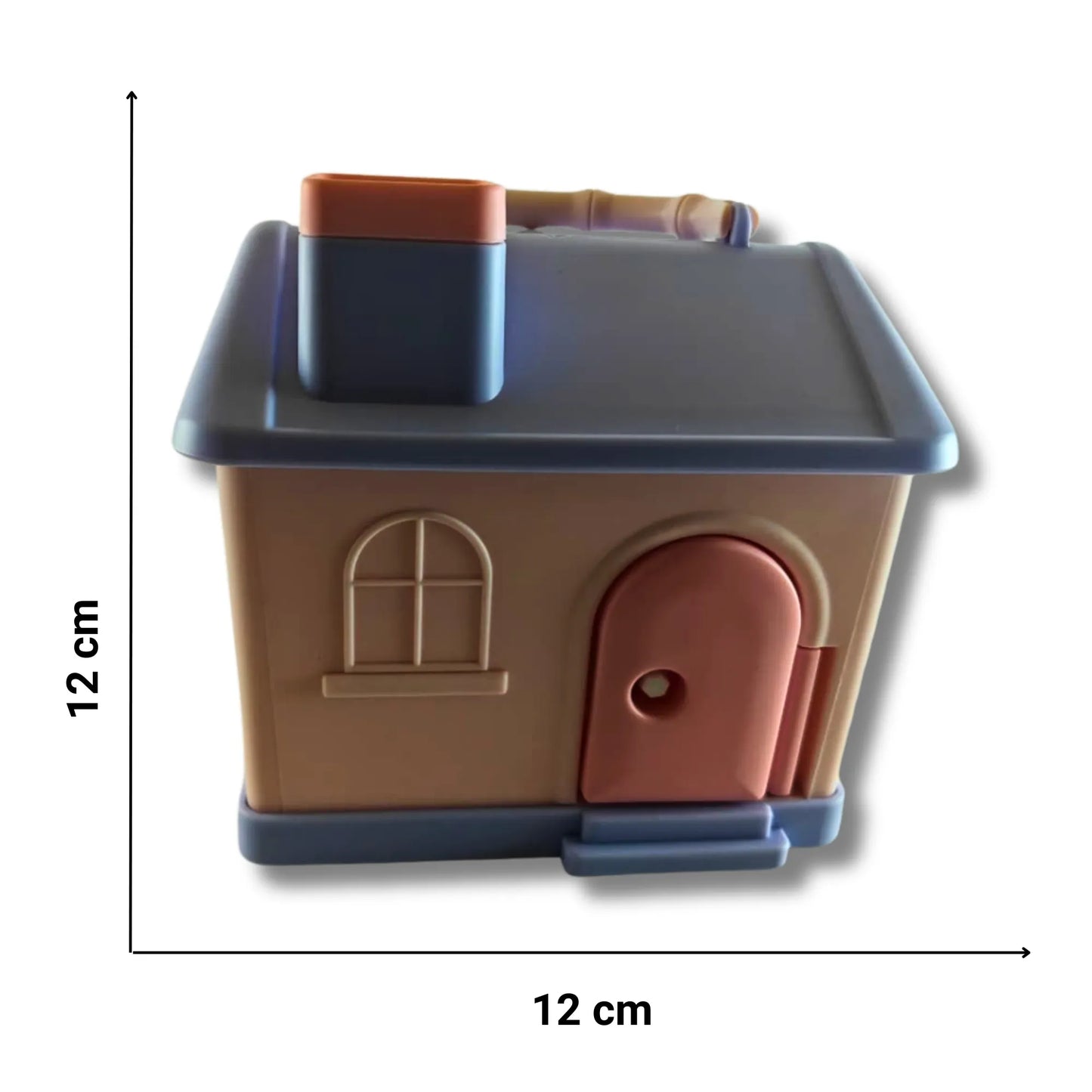 Kids House Shape Piggy Bank with Key Lock & Handle | Cartoon Money Saving Box for Boys & Girls