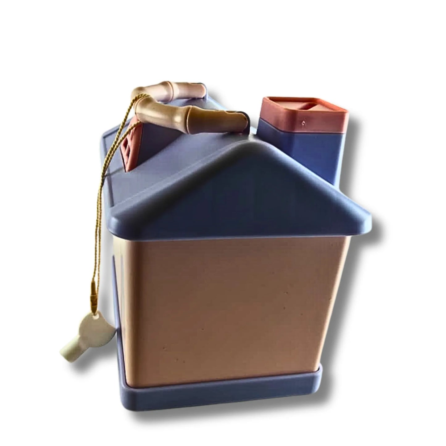 Kids House Shape Piggy Bank with Key Lock & Handle | Cartoon Money Saving Box for Boys & Girls