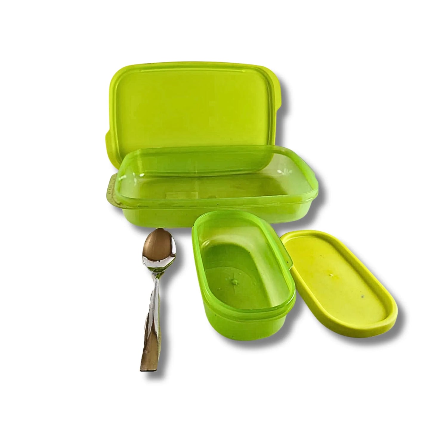 Kids Lunch Box with Mini Container & Spoon | BPA-Free Food Storage Box for School, Picnic & Travel | Green Color Lunch Box
