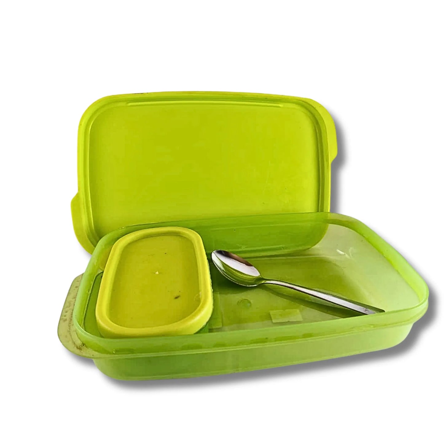 Kids Lunch Box with Mini Container & Spoon | BPA-Free Food Storage Box for School, Picnic & Travel | Green Color Lunch Box