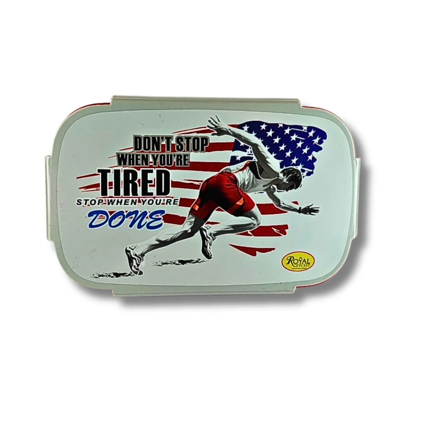 Kids Sports Lunch Box with Spoon & Fork | Motivational Cartoon Tiffin Box for Boys | Leak Resistant School Lunch Box with Snack Container | 700ml / 1100ml