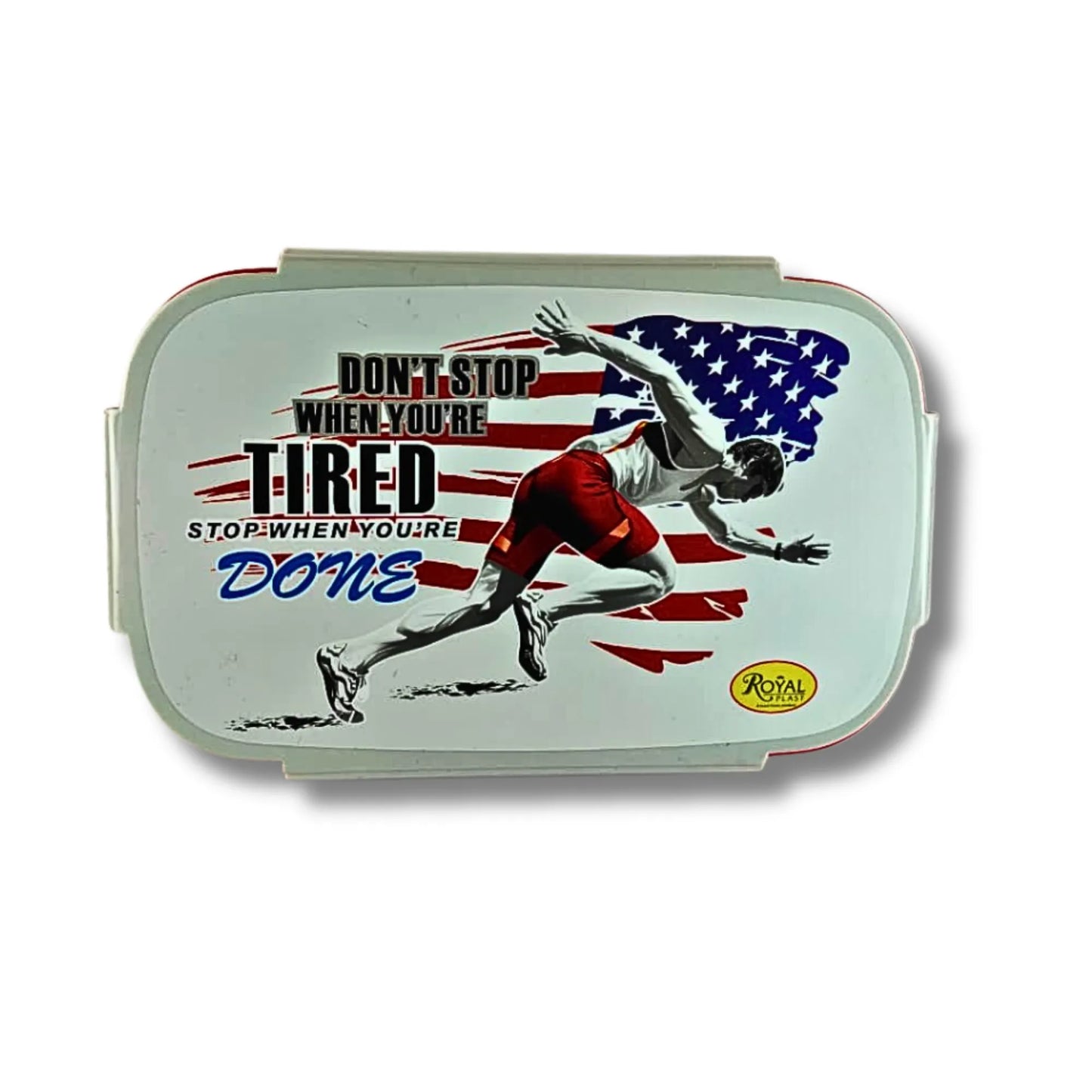 Kids Sports Lunch Box with Spoon & Fork | Motivational Cartoon Tiffin Box for Boys | Leak Resistant School Lunch Box with Snack Container | 700ml / 1100ml