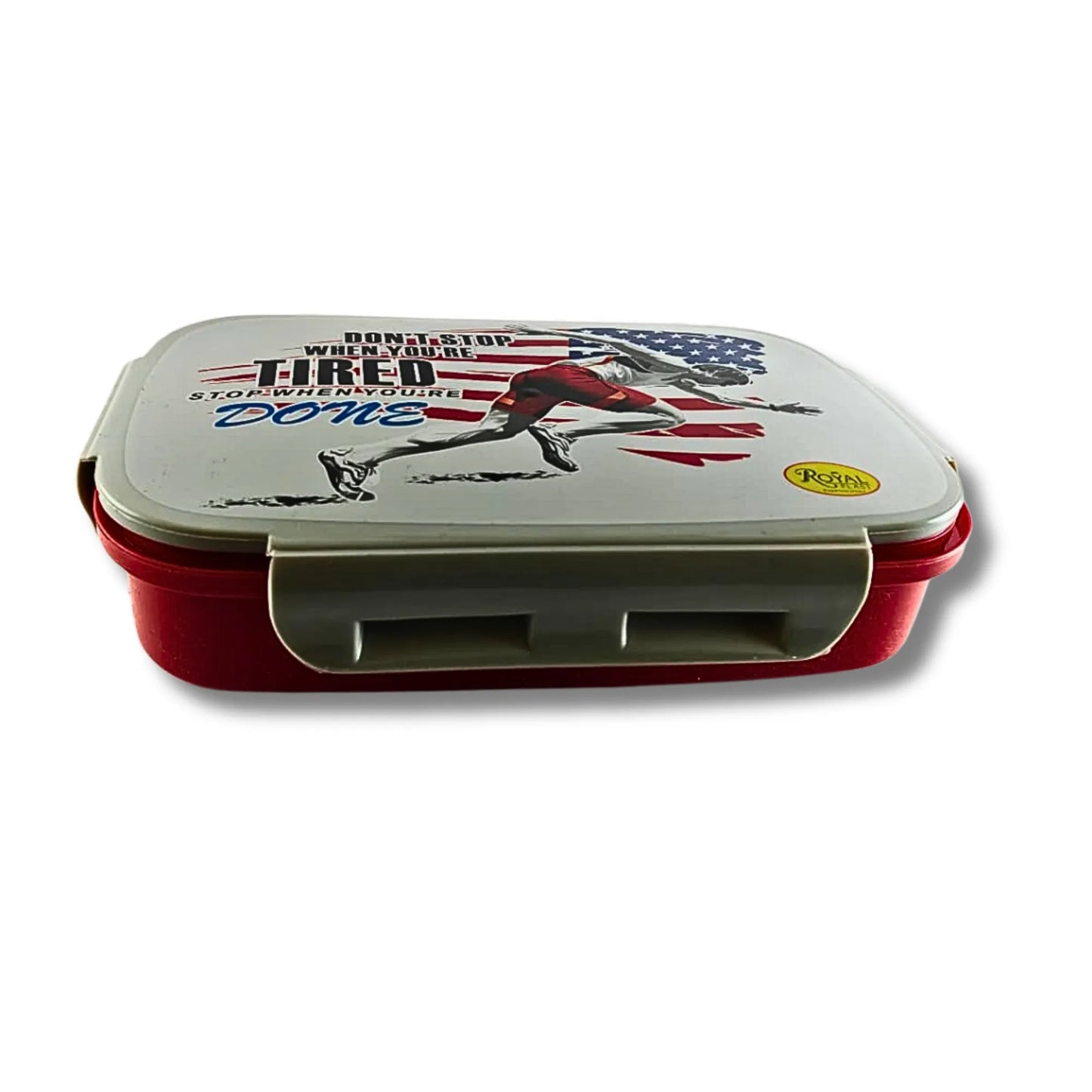 Kids Sports Lunch Box with Spoon & Fork | Motivational Cartoon Tiffin Box for Boys | Leak Resistant School Lunch Box with Snack Container | 700ml / 1100ml