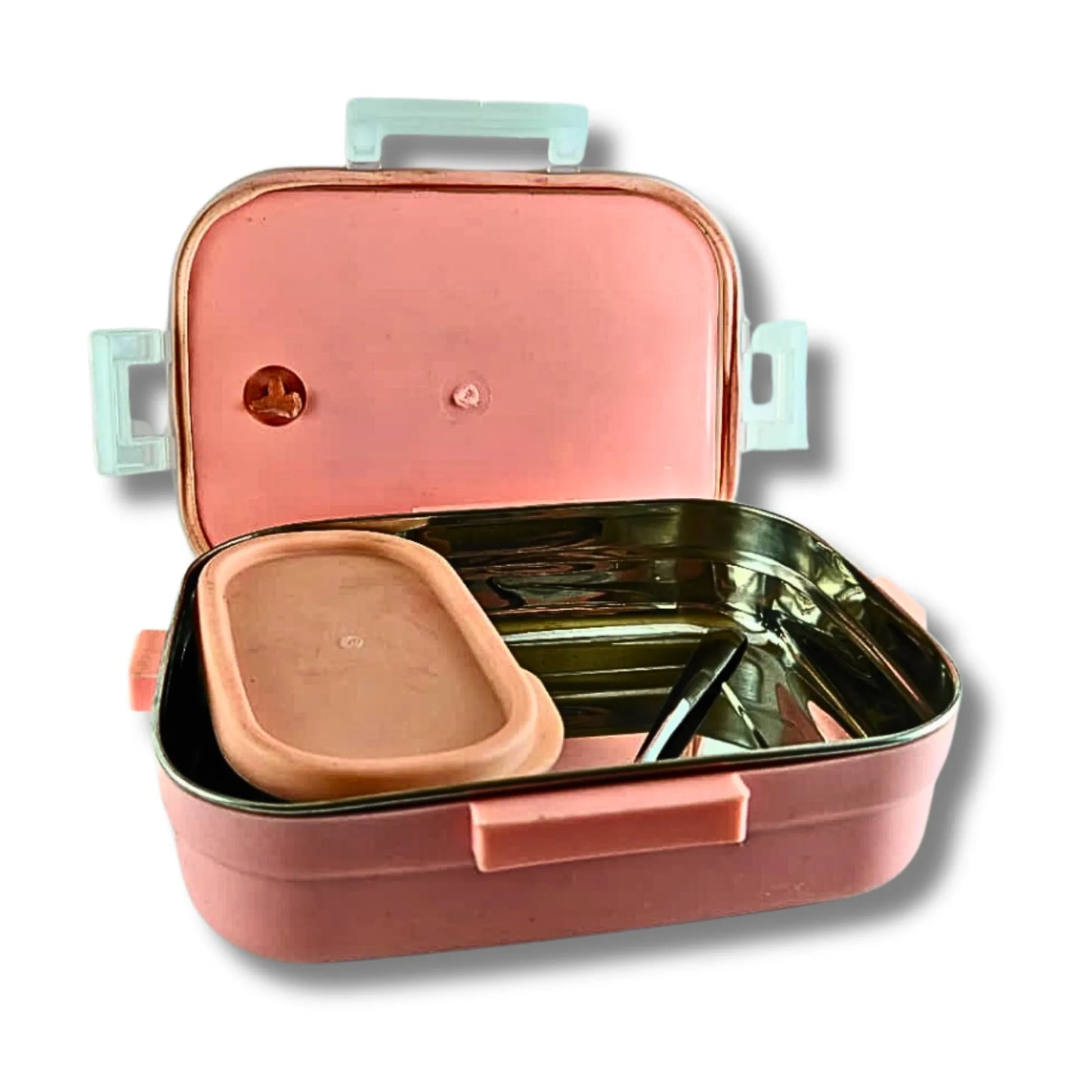 Kids Stainless Steel Lunch Box with Spoon | Cartoon Printed Leak Resistant Tiffin Box | 2 Compartment Bento Lunch Box for School Boys & Girls