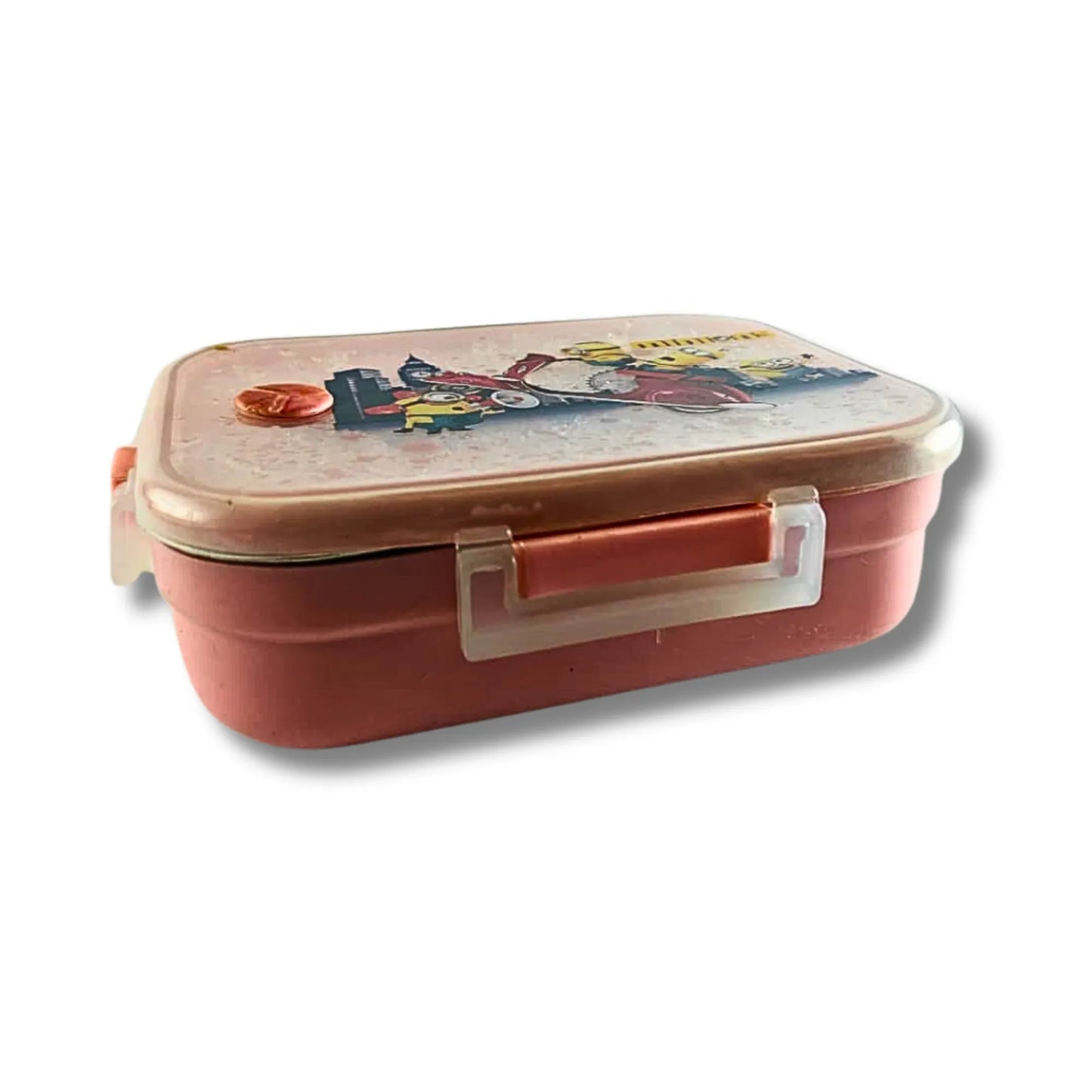 Kids Stainless Steel Lunch Box with Spoon | Cartoon Printed Leak Resistant Tiffin Box | 2 Compartment Bento Lunch Box for School Boys & Girls