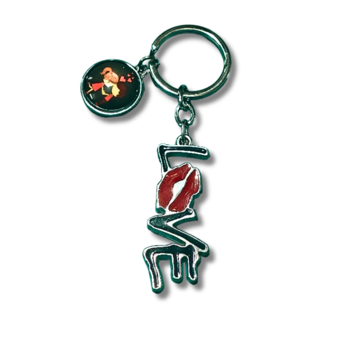 Kiss & Love Charm Keychain