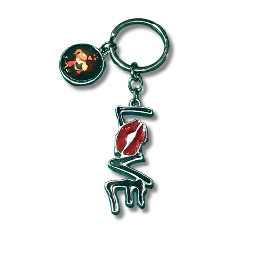 Kiss & Love Charm Keychain