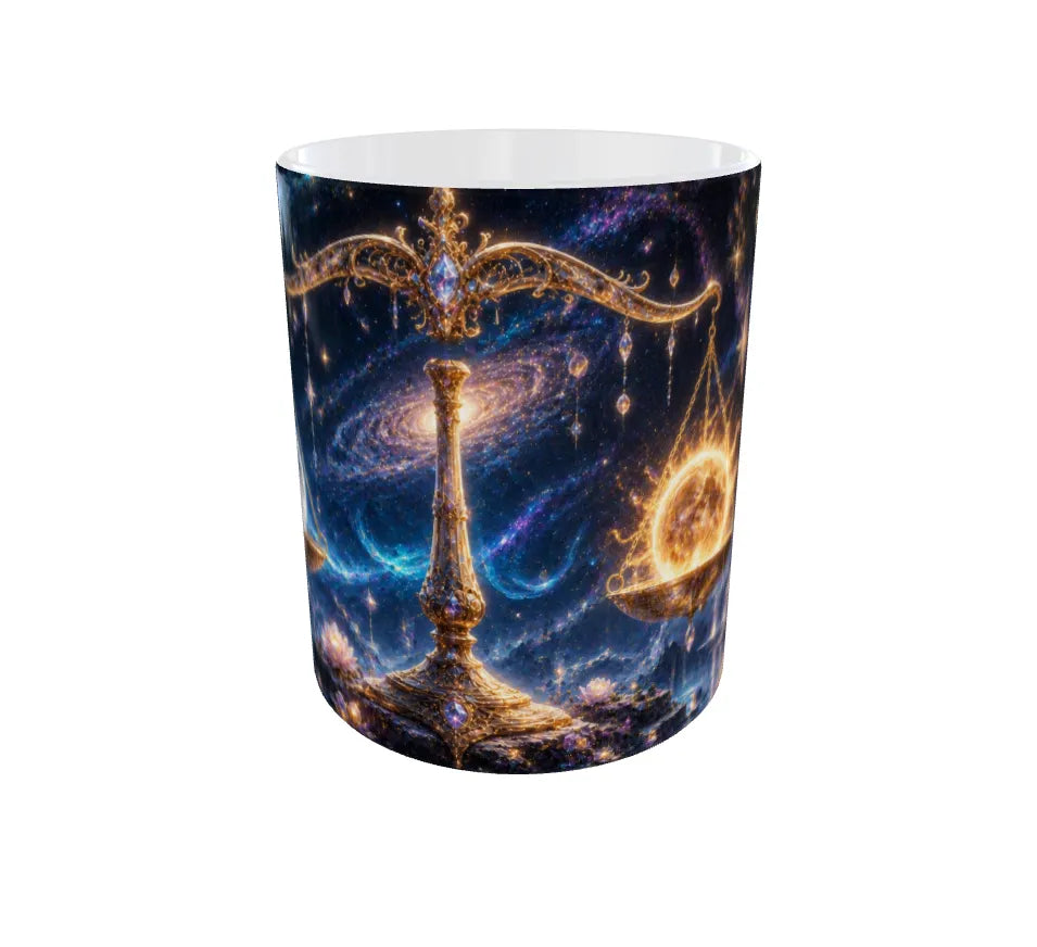 Libra Zodiac Ceramic Mug – Celestial Balance Design | 325ml Premium Astrology Coffee Mug
