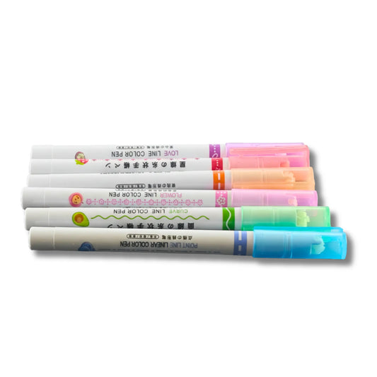 Set of colorful markers on a white background