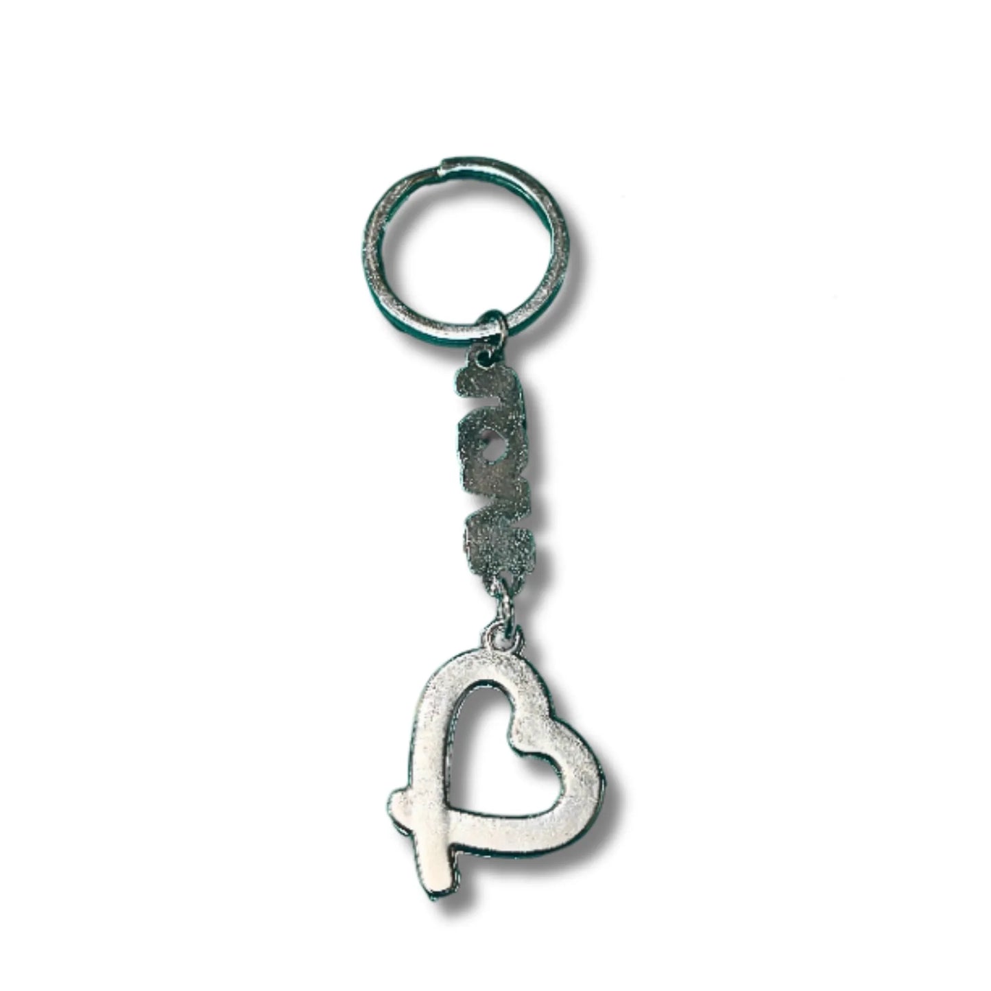 Love Heart Keychain | Silver Metal Heart Key Ring