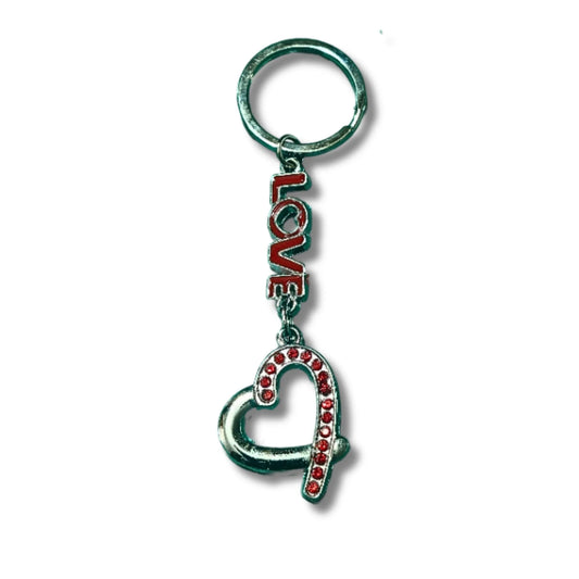 Love Heart Keychain | Silver Metal Heart Key Ring