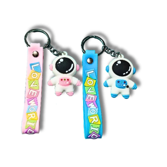 Love World Astronaut Charm Keychain