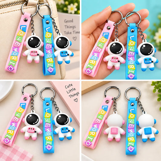Love World Astronaut Charm Keychain