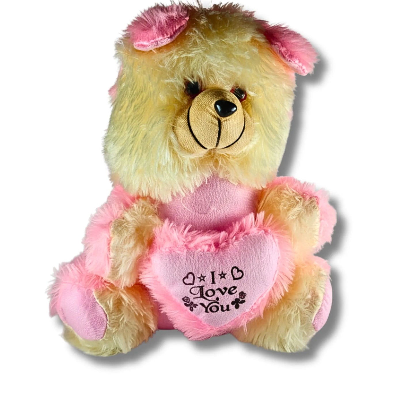 32cm Love You Teddy Bear with Heart Cushion | Soft Pink & Cream Plush Teddy Bear for Gifts, Valentine's Day, Birthday & Anniversary