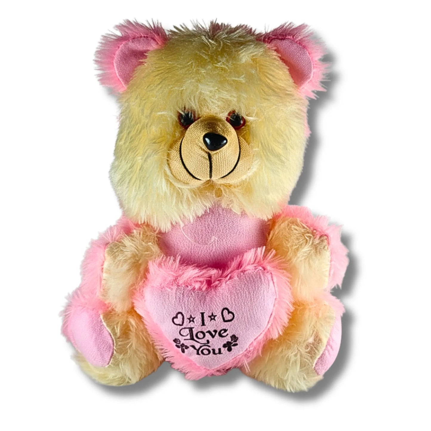 32cm Love You Teddy Bear with Heart Cushion | Soft Pink & Cream Plush Teddy Bear for Gifts, Valentine's Day, Birthday & Anniversary