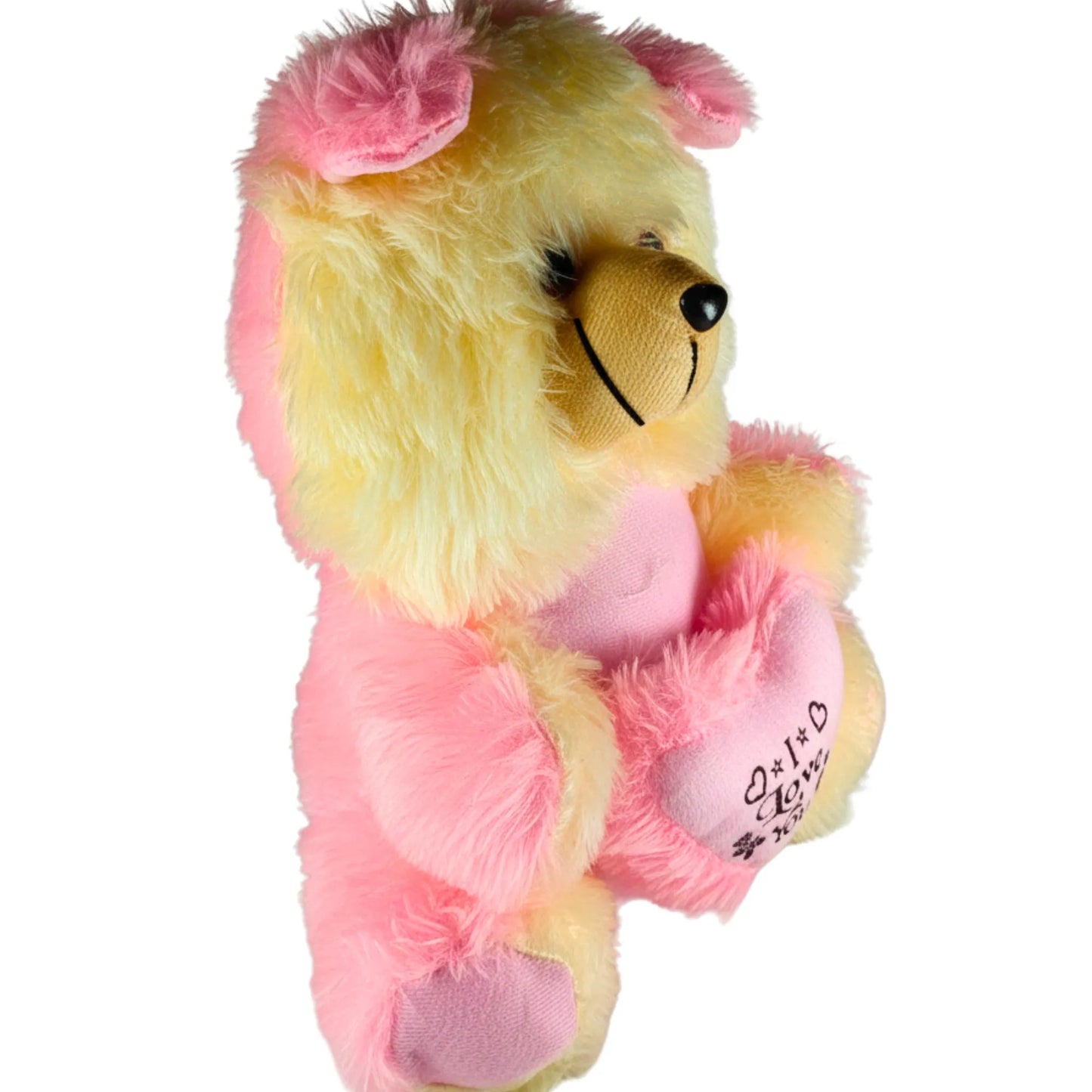 32cm Love You Teddy Bear with Heart Cushion | Soft Pink & Cream Plush Teddy Bear for Gifts, Valentine's Day, Birthday & Anniversary