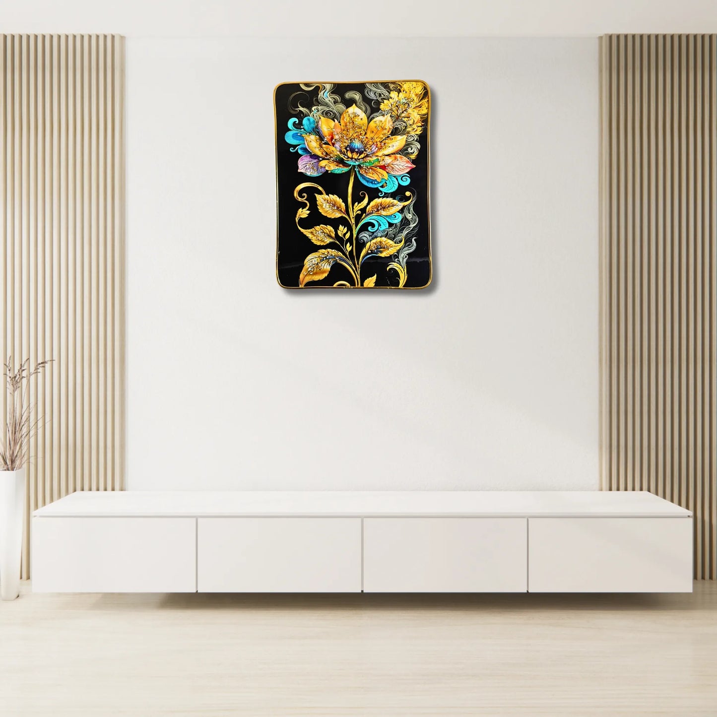 Artisanal Jewel-Encrusted Porcelain Plates (Set of 2) | premium decorative wall plaques