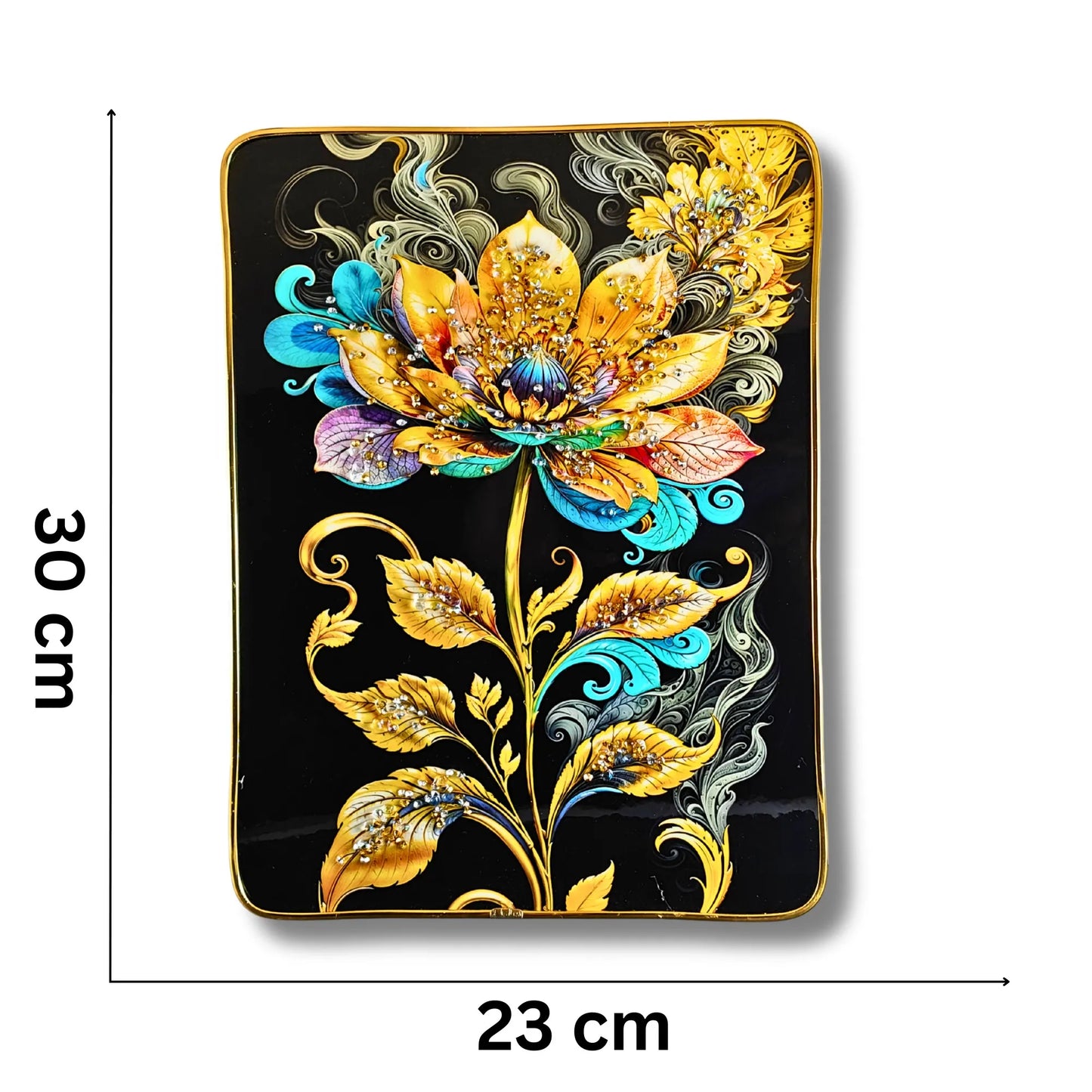 Artisanal Jewel-Encrusted Porcelain Plates (Set of 2) | premium decorative wall plaques
