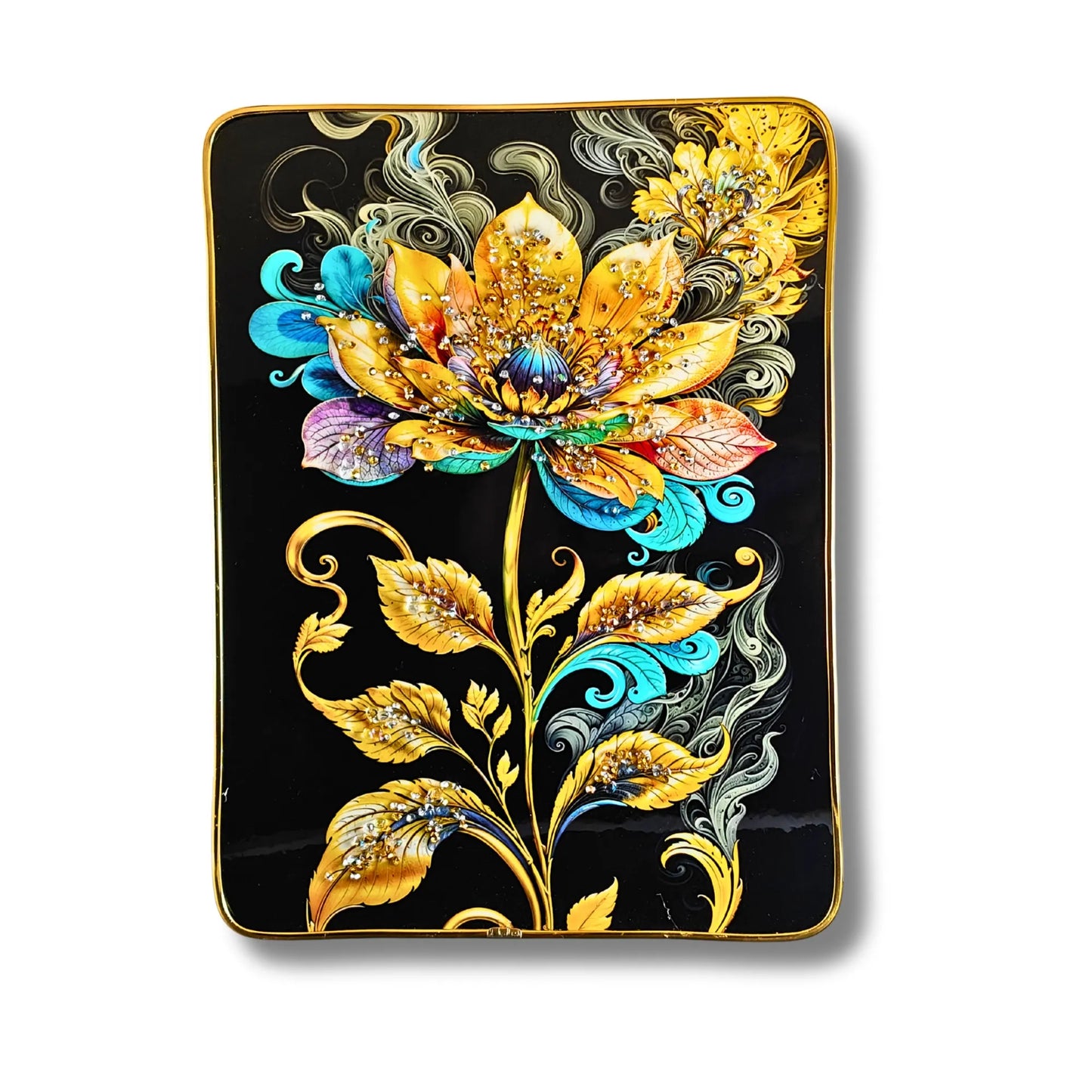 Artisanal Jewel-Encrusted Porcelain Plates (Set of 2) | premium decorative wall plaques