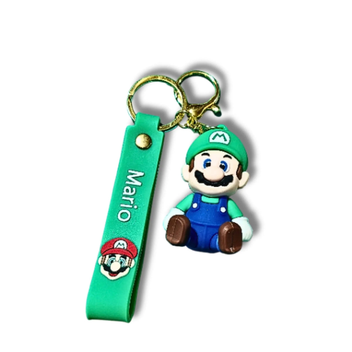 Mario Character Keychain with Green Strap | Gaming Keyring