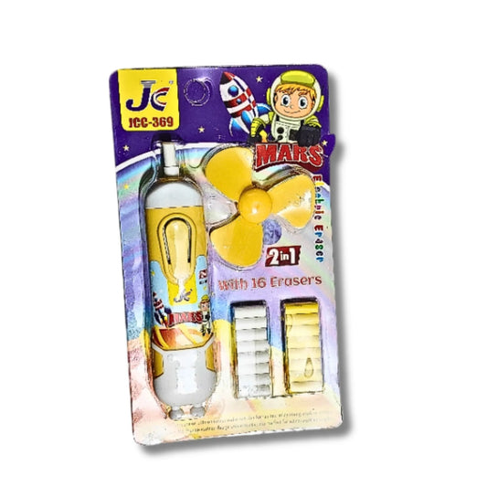 Mars 2-in-1 Electric Eraser & Mini Fan with 16 Erasers | Saadhya Notes