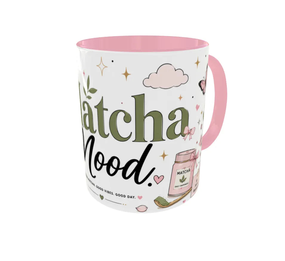 Matcha Mood Pink Ceramic Mug
