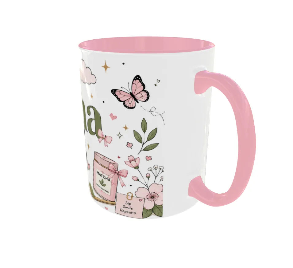 Matcha Mood Pink Ceramic Mug